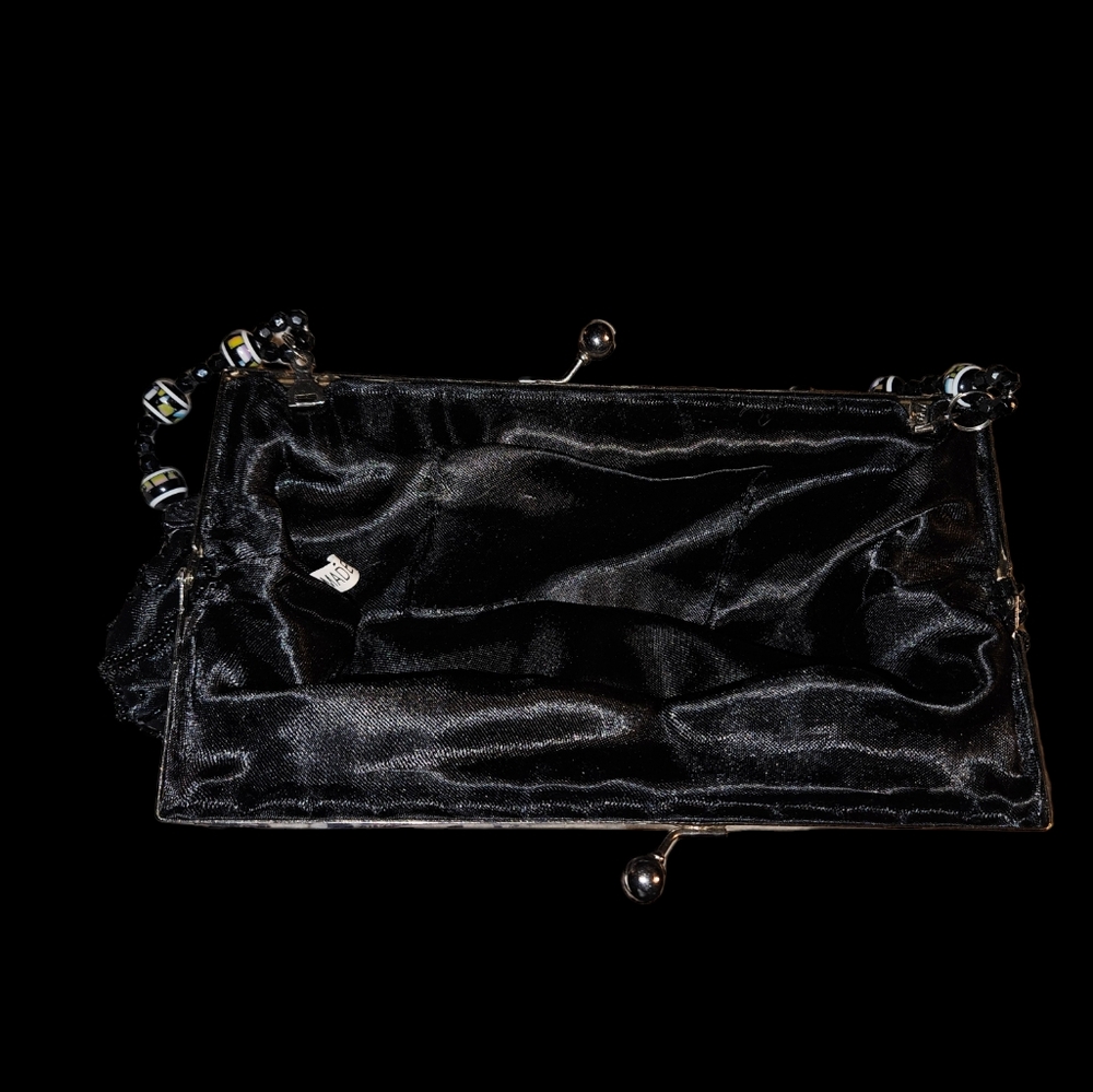 NWOT Evening Clutch with Beaded Roses and Carry - Picture 4 of 4